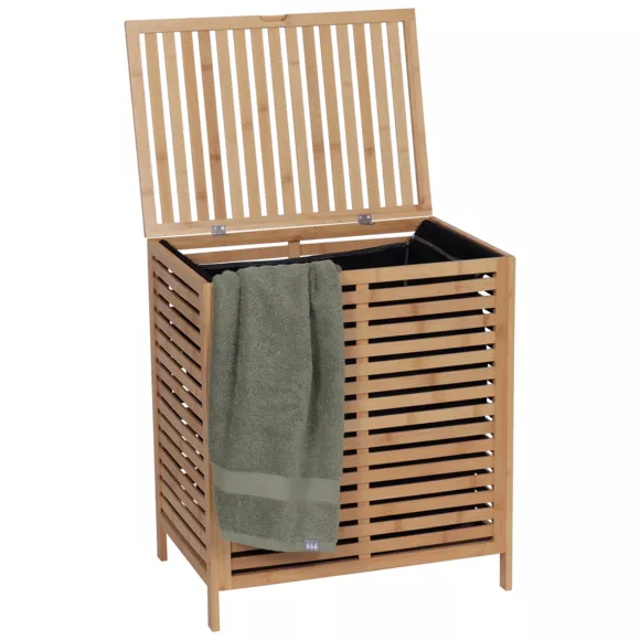 Eminza Meuble Panier à Linge En Bambou (53 X H60 Cm) Harmonie Naturel