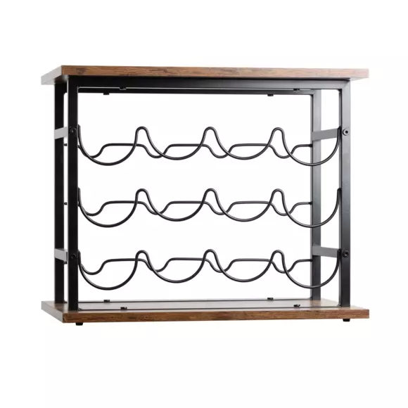 Eminza Meuble Range-bouteilles Industriel 12 Emplacements (H40 Cm) Auguste Noir