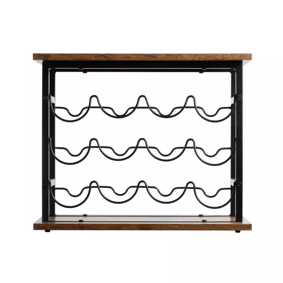 Eminza Meuble Range-bouteilles Industriel 12 Emplacements (H40 Cm) Auguste Noir