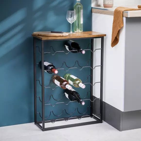 Eminza Meuble Range-bouteilles Industriel 20 Emplacements (H74 Cm) Victor Noir