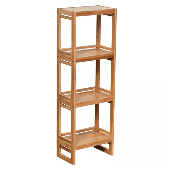 Eminza Meuble Rangement 4 étagères (33 X H100 Cm) Anako Naturel