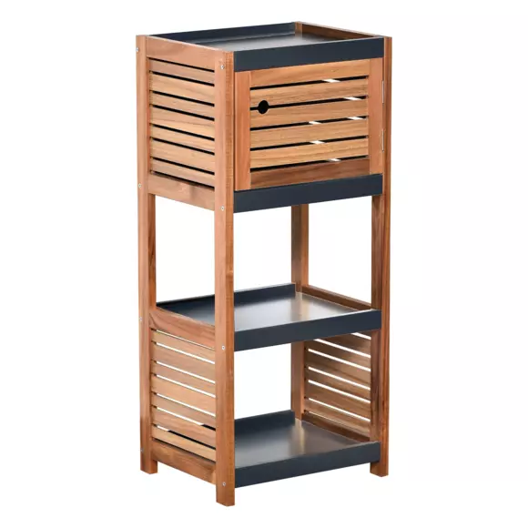 Eminza Meuble Rangement 4 étagères (36 X H83 Cm) Elément Acacia