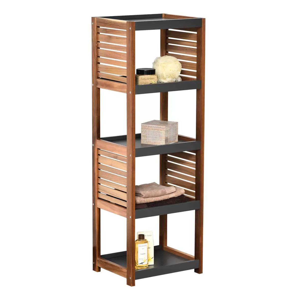 eminza Meuble rangement 5 étagères (36 x H108 cm) Elément Acacia