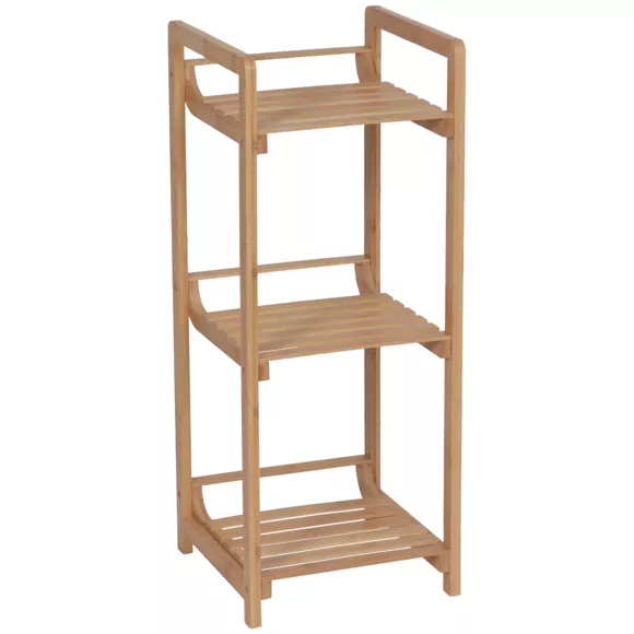 Eminza Meuble Rangement Bambou 3 étagères (30 X H75 Cm) Harmonie Naturel