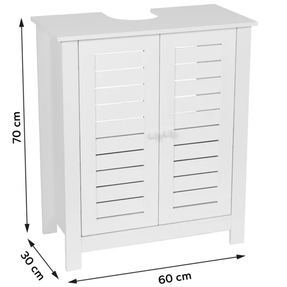 Eminza Meuble Sous Lavabo (60 X H70 Cm) Santorin Blanc