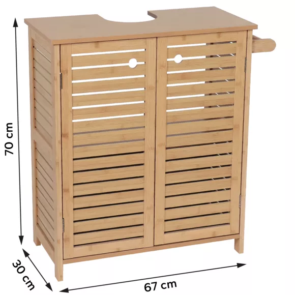 Eminza Meuble Sous Lavabo Avec Porte-serviette (67 X H70 Cm) Trinidad Naturel