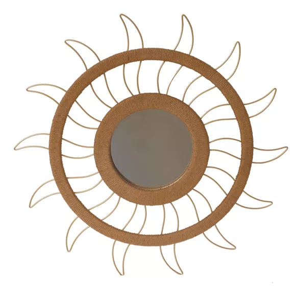 Eminza Miroir Et Décoration Murale Chanvre (D75 Cm) Sun Beige