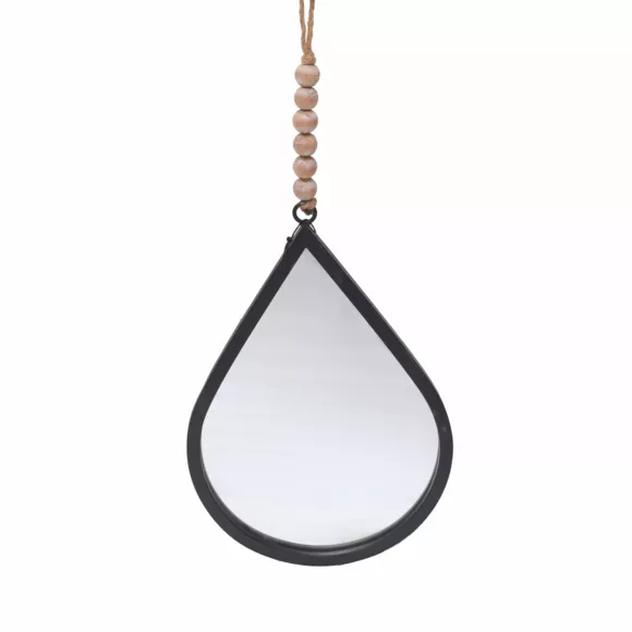 Eminza Miroir Mural En Métal (H37 Cm) Goutte D'eau Noir