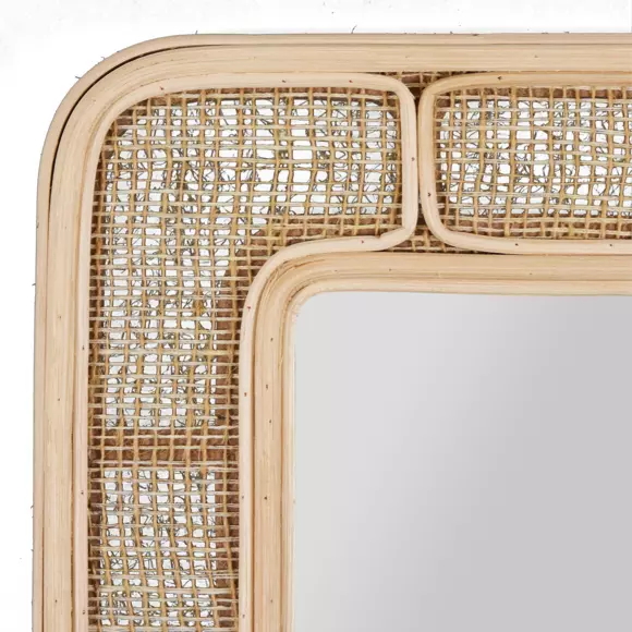 Eminza Miroir Mural Rectangulaire En Rotin (H39 Cm) Dalila Naturel