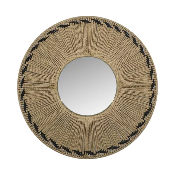 Eminza Miroir Mural Rond En Corde (D65 Cm) Tuvalu Naturel