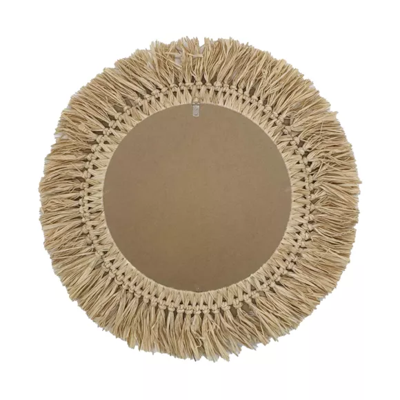 Eminza Miroir Mural Rond En Fibres Naturelles (D50 Cm) Makira Beige