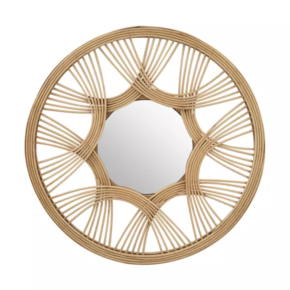 Eminza Miroir Mural Rotin Rond (D45 Cm) Honiara Naturel