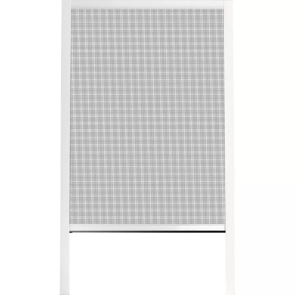 eminza Moustiquaire fenêtre enroulable à châssis recoupable (130 x 160 cm) Moustyk Blanc