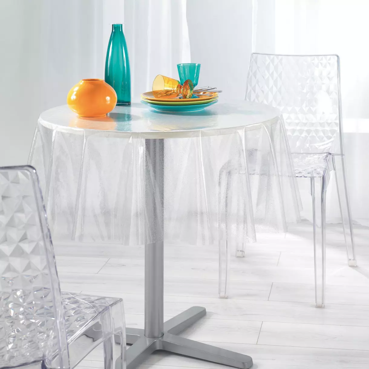 eminza Nappe cirée ronde (D140 cm) Paillettes Cristal