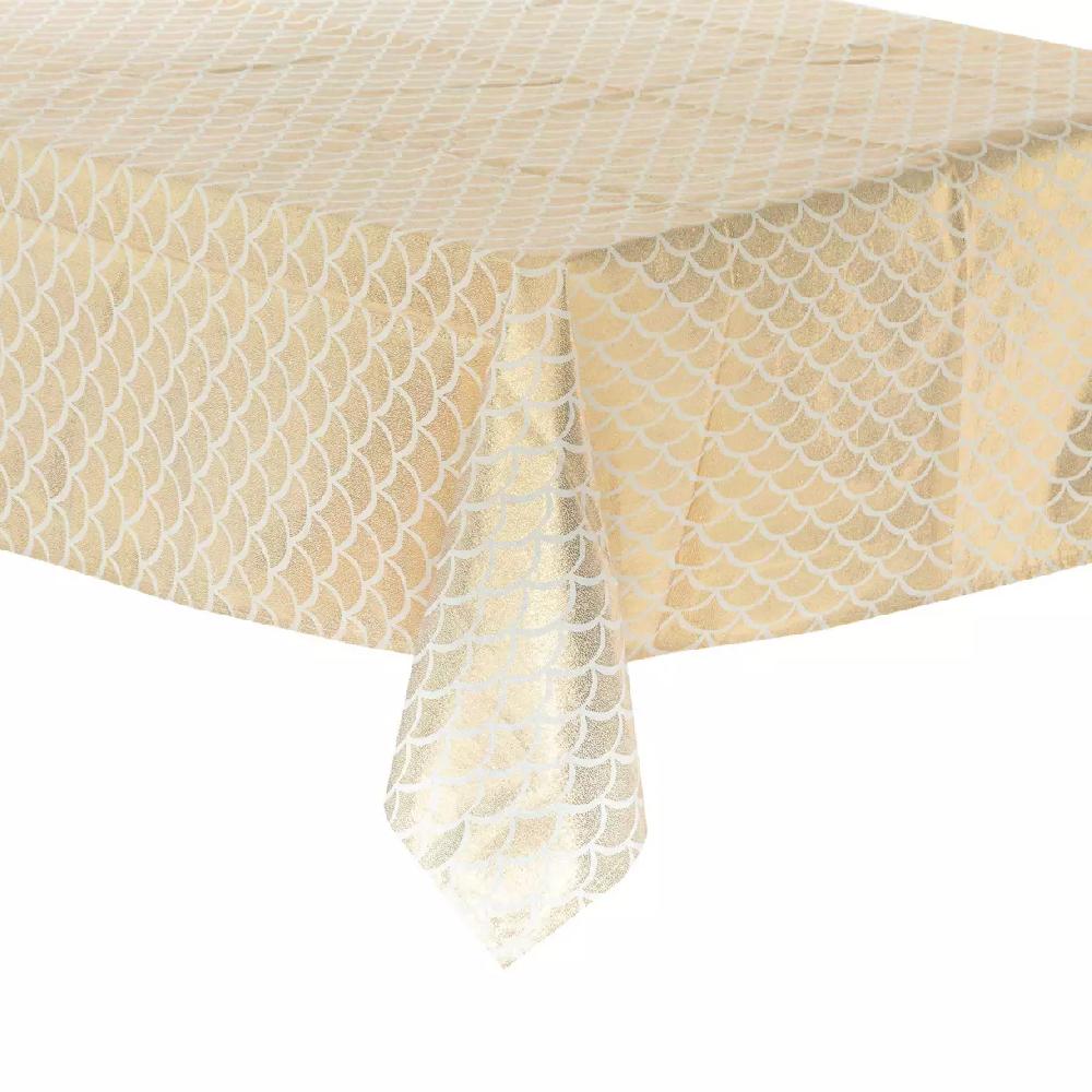 eminza Nappe de Noël rectangulaire (140 x 240 cm) Artdéco Or
