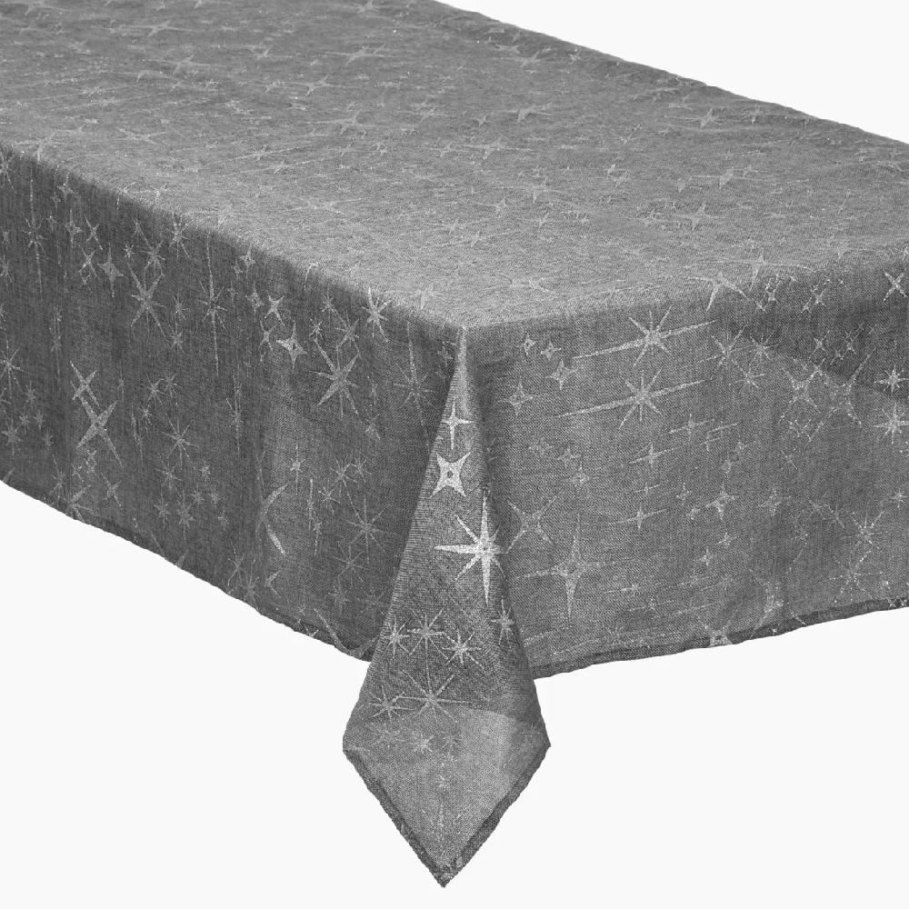 eminza Nappe de Noël rectangulaire (140 x 240 cm) Caneva Gris