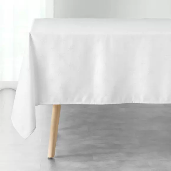 Eminza Nappe De Noël Rectangulaire (140 X 240 Cm) Etoiles Blanc