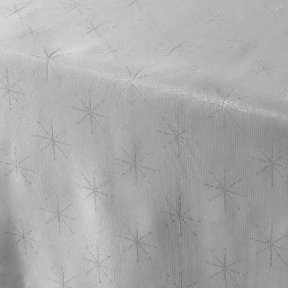 Eminza Nappe De Noël Rectangulaire (140 X 240 Cm) Etoiles Gris