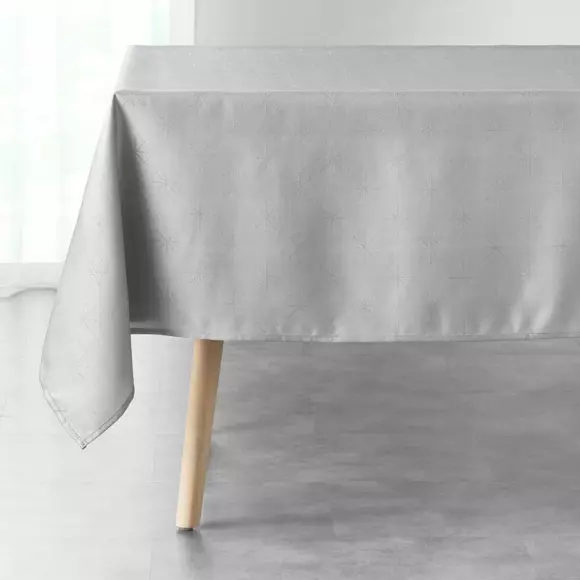 Eminza Nappe De Noël Rectangulaire (140 X 240 Cm) Etoiles Gris