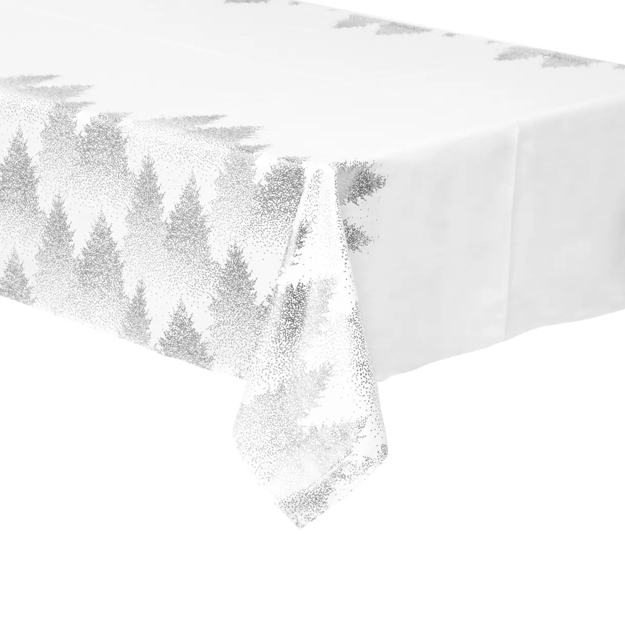 eminza Nappe de Noël rectangulaire (140 x 240 cm) Sapin Argent
