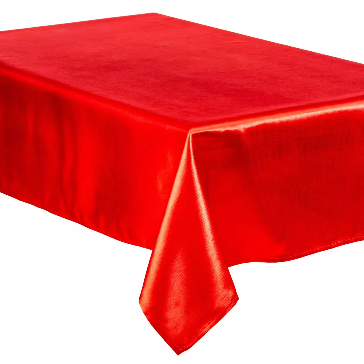 eminza Nappe de Noël rectangulaire (140 x 240 cm) Satin Rouge