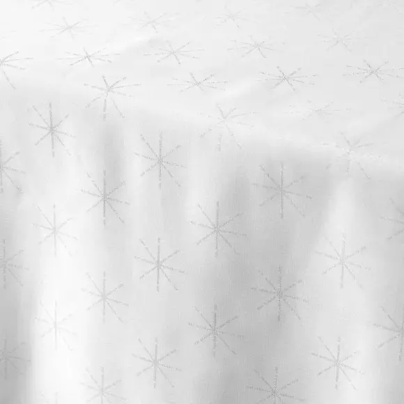 Eminza Nappe De Noël Rectangulaire (140 X 300 Cm) Etoiles Blanc