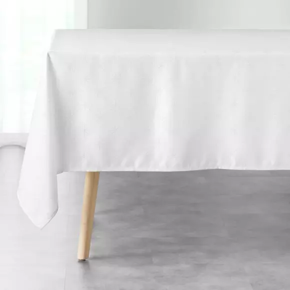 Eminza Nappe De Noël Rectangulaire (140 X 300 Cm) Etoiles Blanc