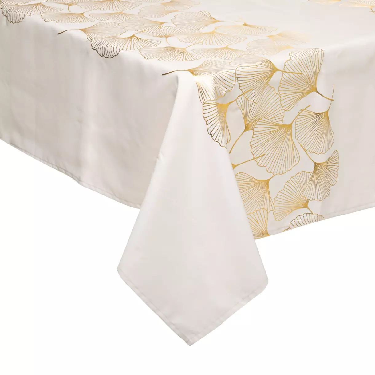eminza Nappe de Noël rectangulaire (140 x 360 cm) Ginko Blanc