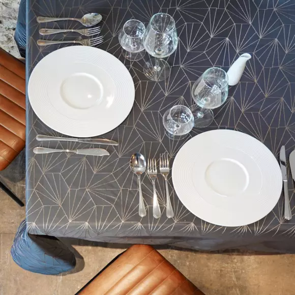 Eminza Nappe De Noël Rectangulaire (145 X 300 Cm) Facette Anthracite