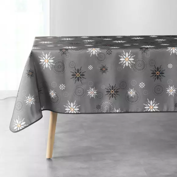 Eminza Nappe De Noël Rectangulaire (150 X 240 Cm) Enchanté Anthracite