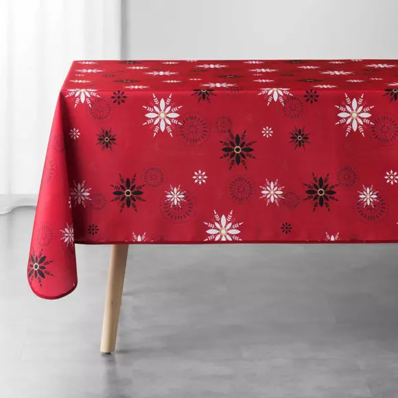 Eminza Nappe De Noël Rectangulaire (150 X 240 Cm) Enchanté Rouge