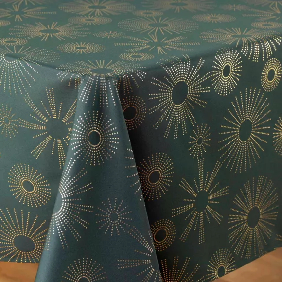 Eminza Nappe De Noël Rectangulaire (150 X 240 Cm) Pampille Métallisé Vert