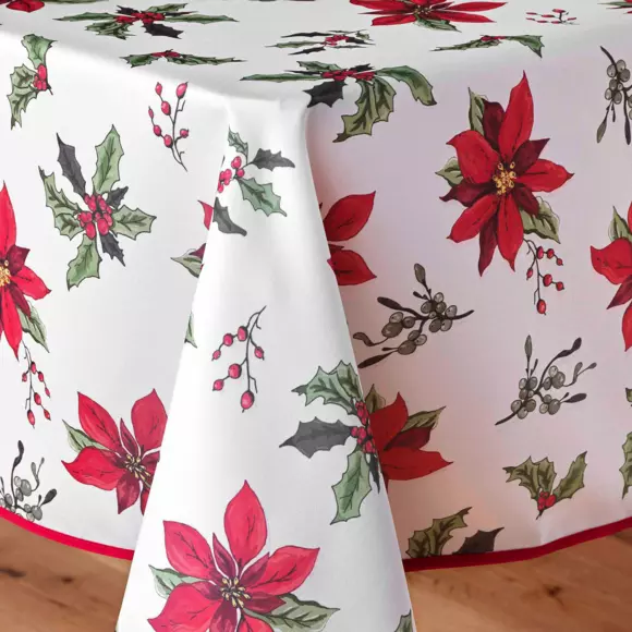 Eminza Nappe De Noël Rectangulaire (150 X 300 Cm) Amaryllis Blanc