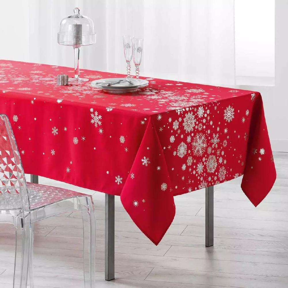 eminza Nappe de Noël rectangulaire (150 x 300 cm) Constellation Rouge