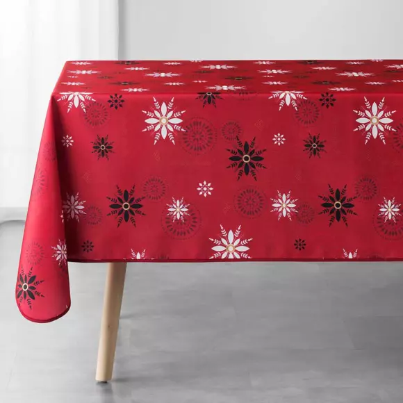 Eminza Nappe De Noël Rectangulaire (150 X 300 Cm) Enchanté Rouge