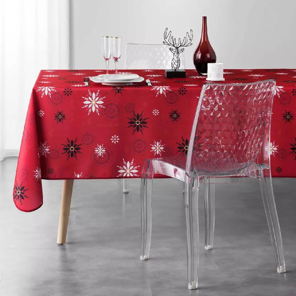 eminza Nappe de Noël rectangulaire (150 x 300 cm) Enchanté Rouge