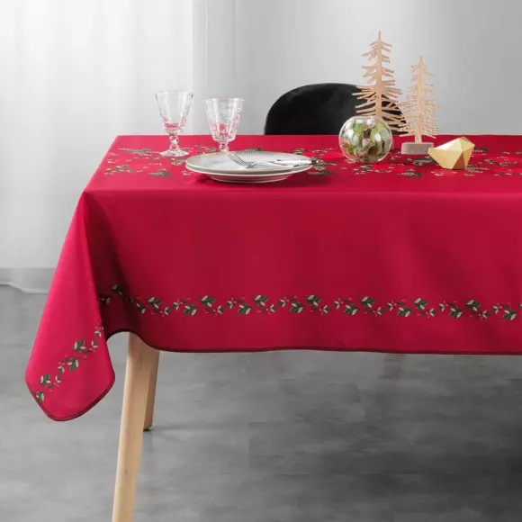Eminza Nappe De Noël Rectangulaire (150 X 300 Cm) Isadora Rouge