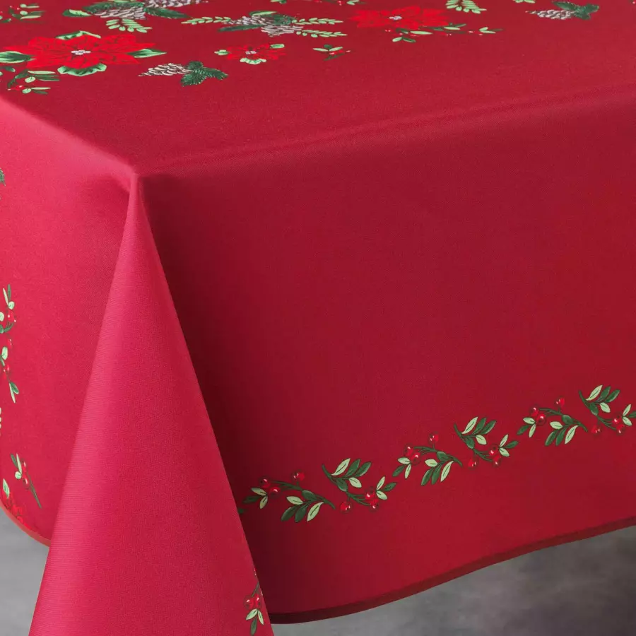Eminza Nappe De Noël Rectangulaire (150 X 300 Cm) Isadora Rouge