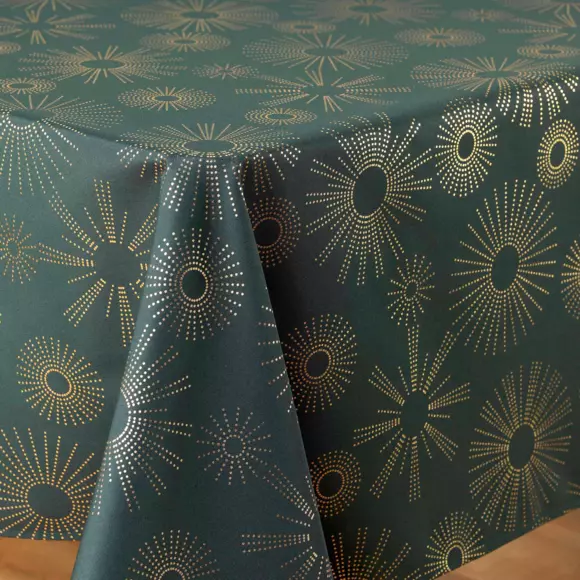 Eminza Nappe De Noël Rectangulaire (150 X 300 Cm) Pampille Métallisé Vert