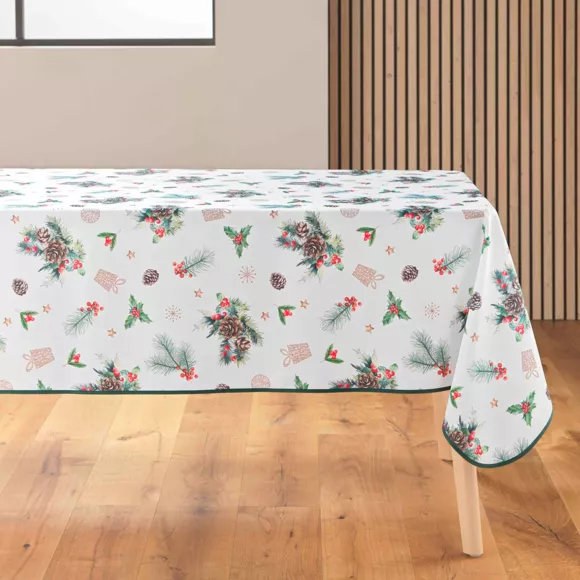Eminza Nappe De Noël Rectangulaire Anti Tache (150 X 240 Cm) Hollystar