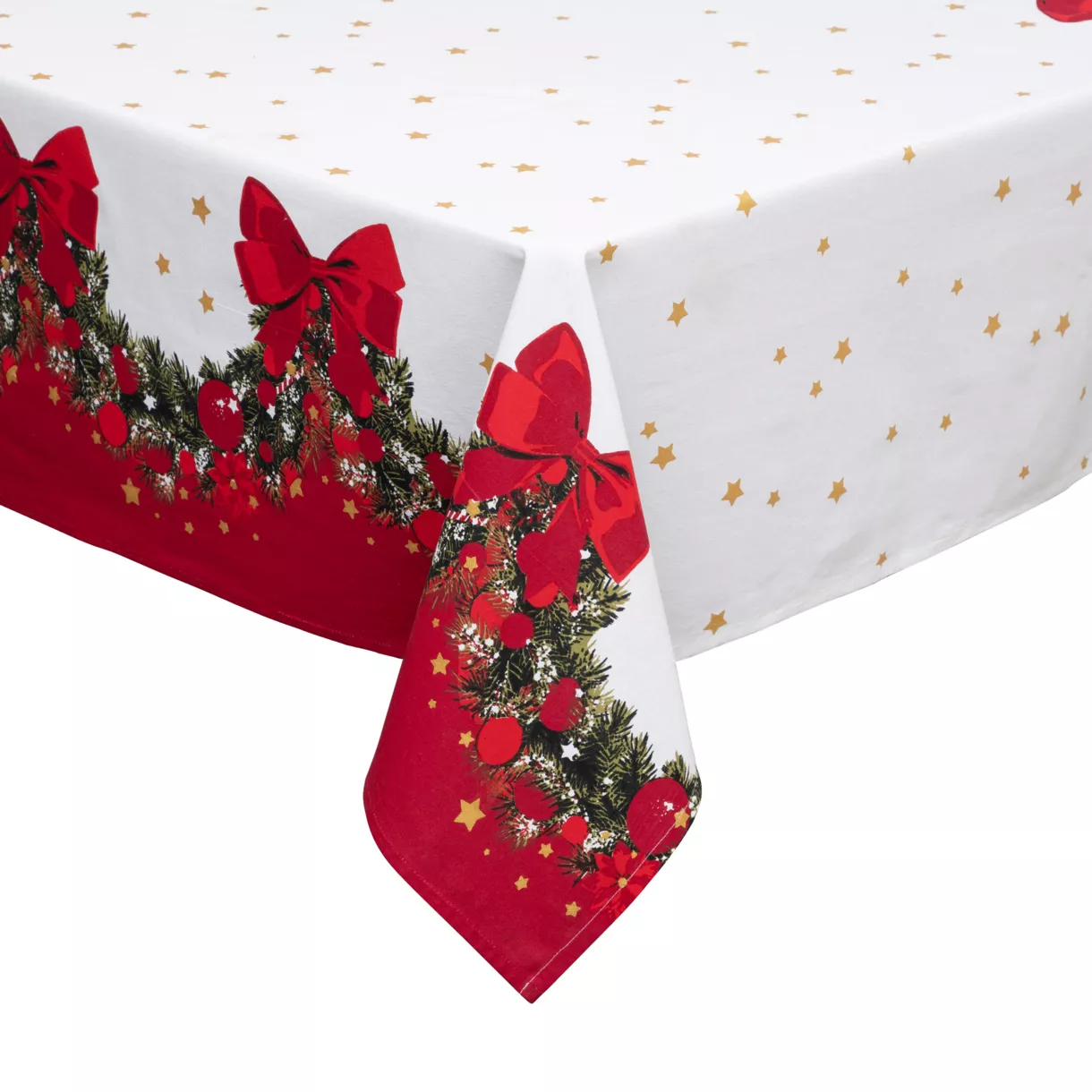 eminza Nappe de Noël rectangulaire coton (140 x 360 cm) Guirlande Festive