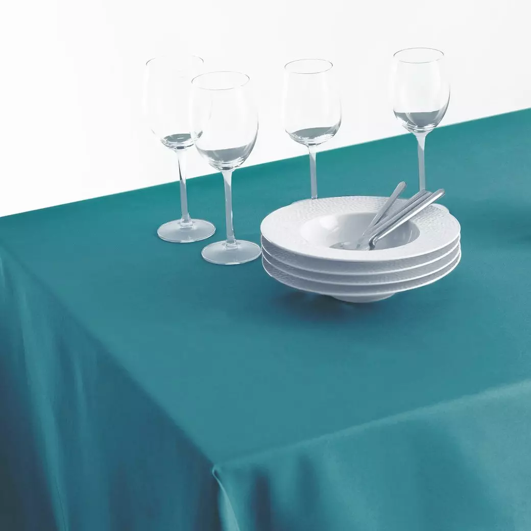 eminza Nappe rectangulaire anti tache (140 x 240 cm) Mina Bleu canard