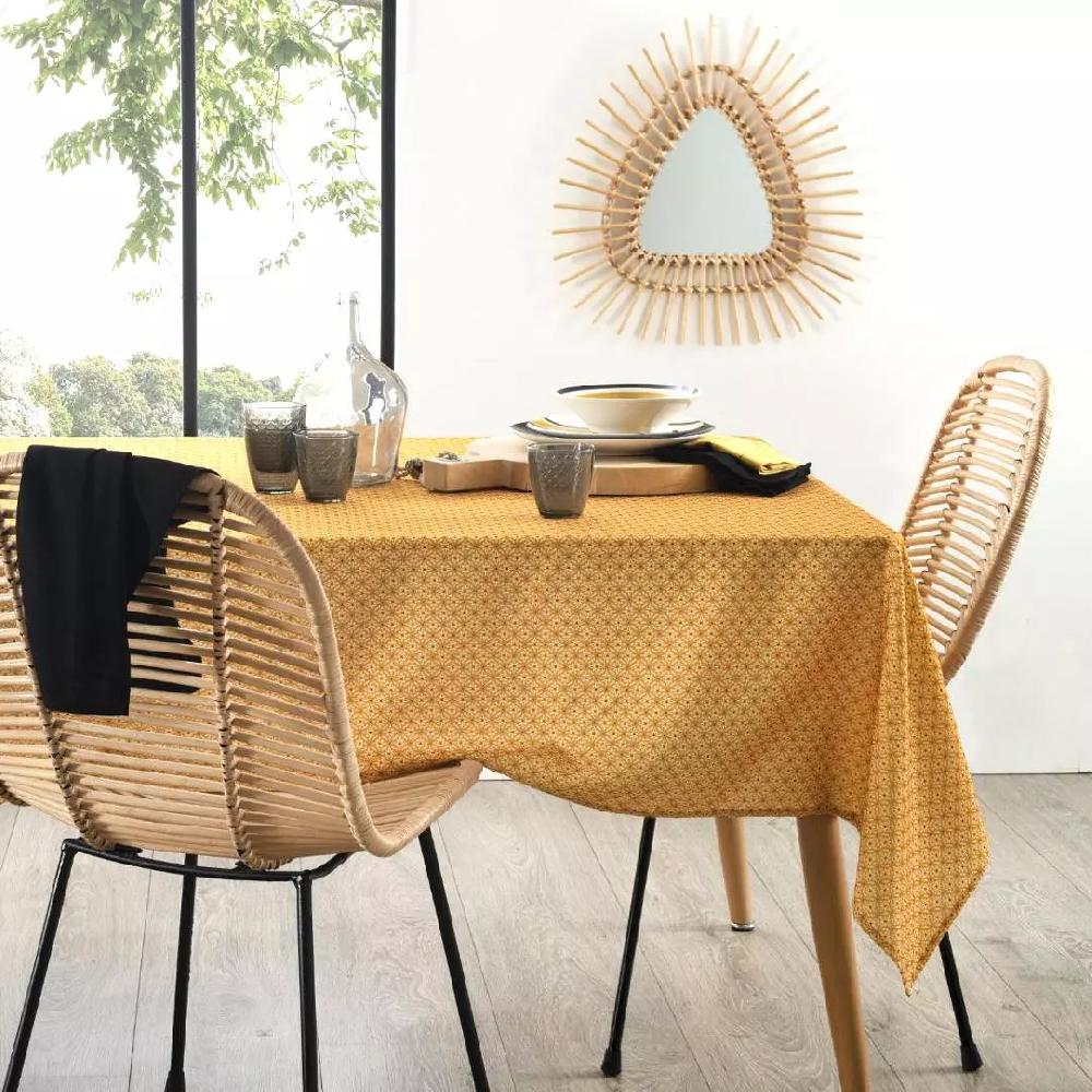 eminza Nappe rectangulaire anti tache (140 x 240 cm) Paty Jaune ocre
