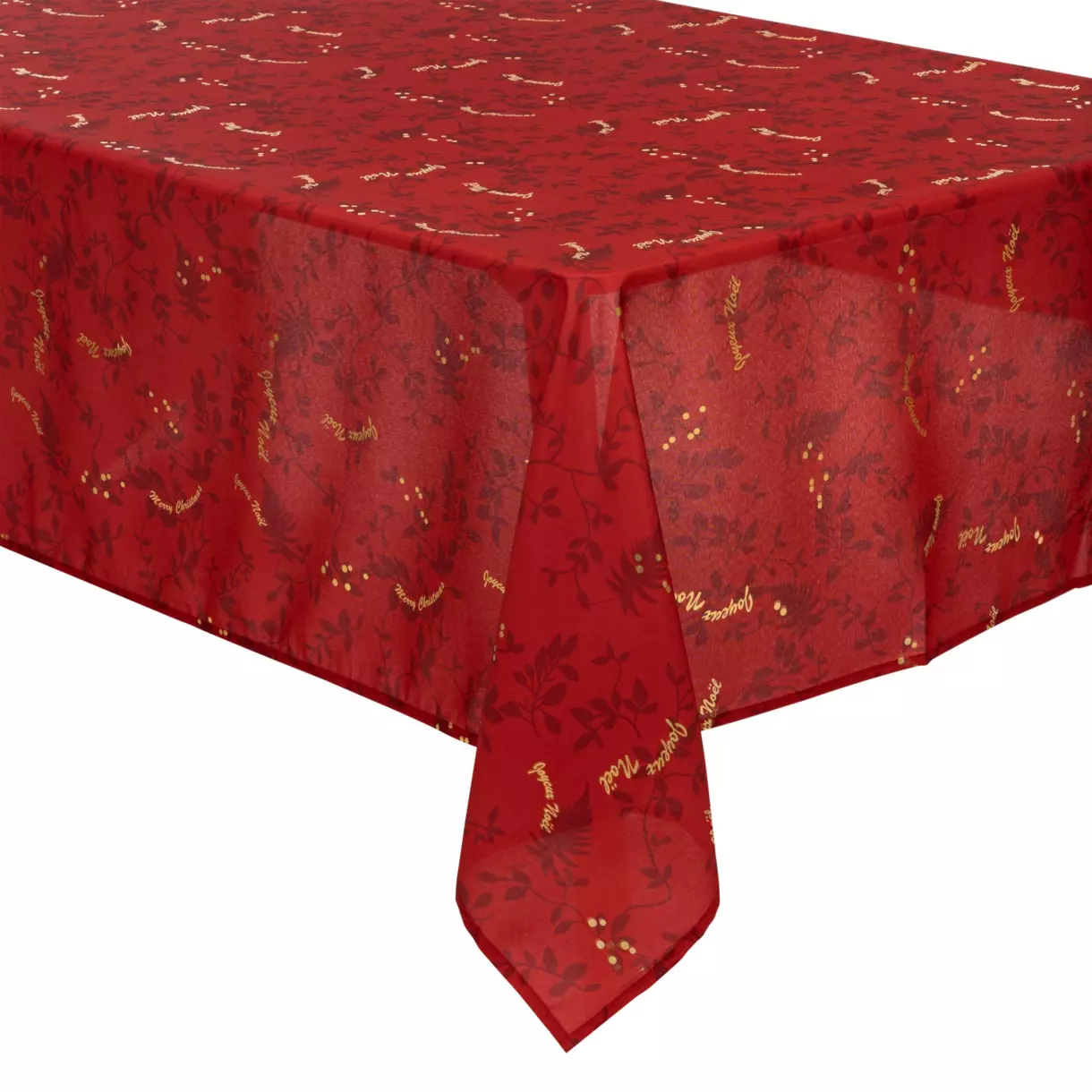 eminza Nappe rectangulaire anti tache (140 x 240 cm) Réveillon Rouge