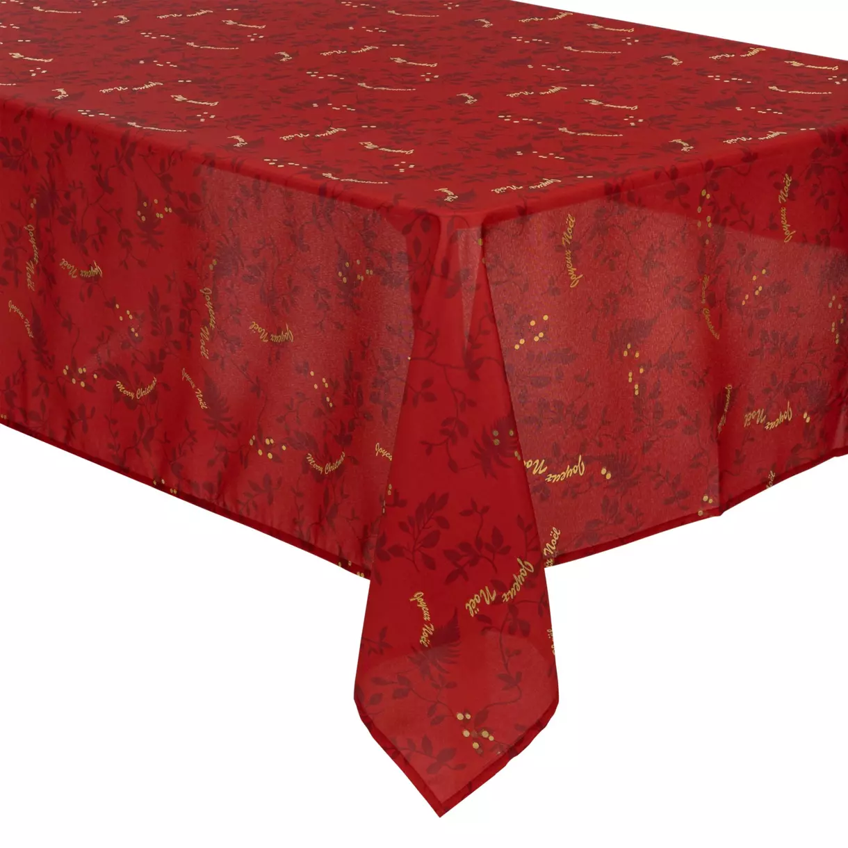 eminza Nappe rectangulaire anti tache (140 x 360 cm) Réveillon Rouge