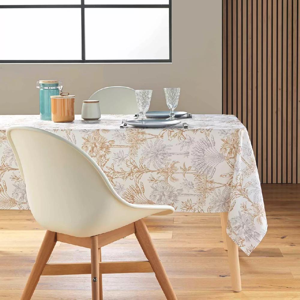 eminza Nappe rectangulaire anti tache (145 x 240 cm) Canarie Beige