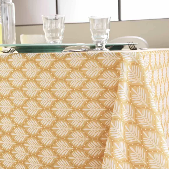 Eminza Nappe Rectangulaire Anti Tache (145 X 240 Cm) Davia Jaune Ocre