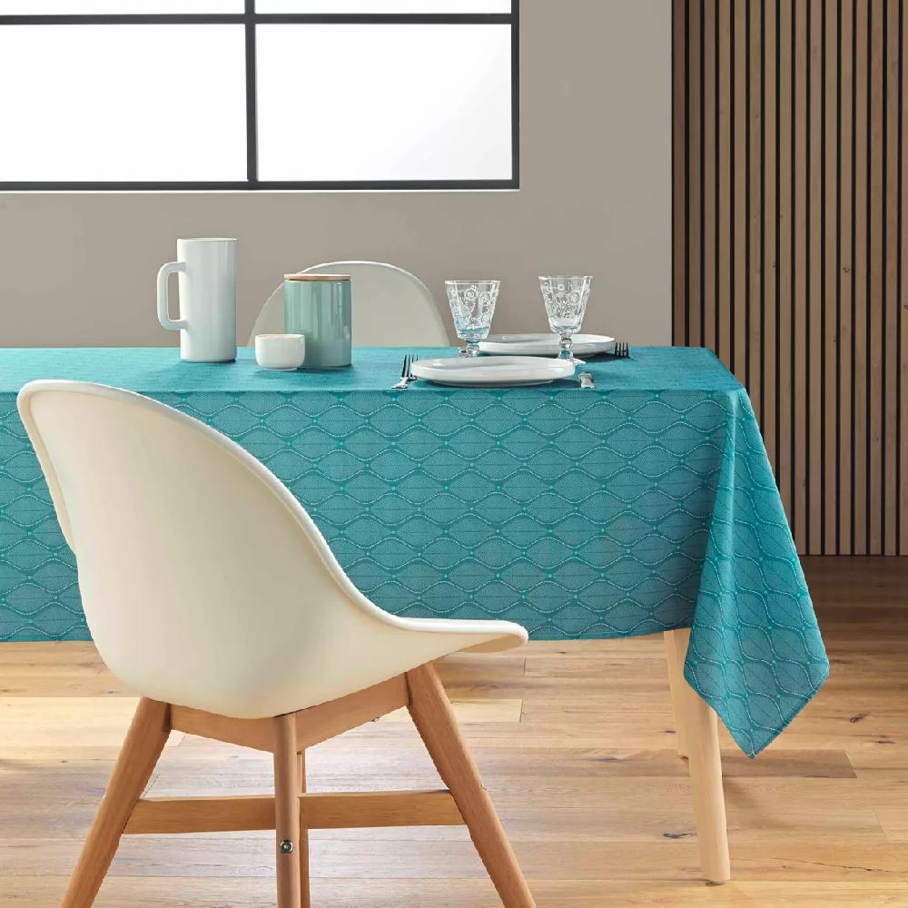 eminza Nappe rectangulaire anti tache (145 x 240 cm) Ofelis Bleue