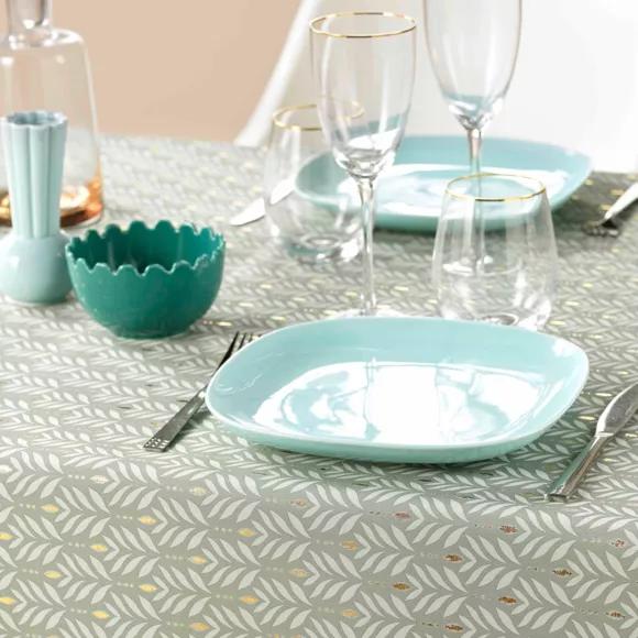 Eminza Nappe Rectangulaire Anti Tache (145 X 240 Cm) Piana Vert Sauge