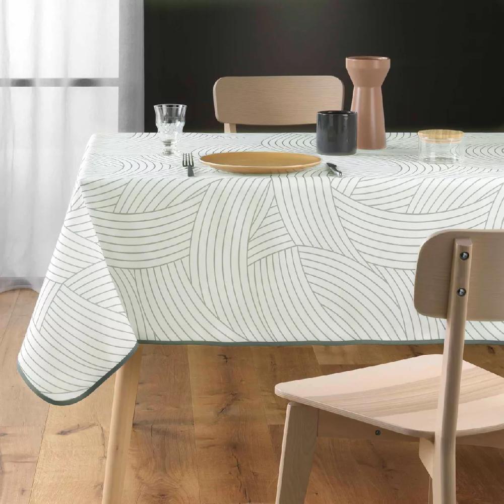 eminza Nappe rectangulaire anti tache (150 x 240 cm) Linea Blanche